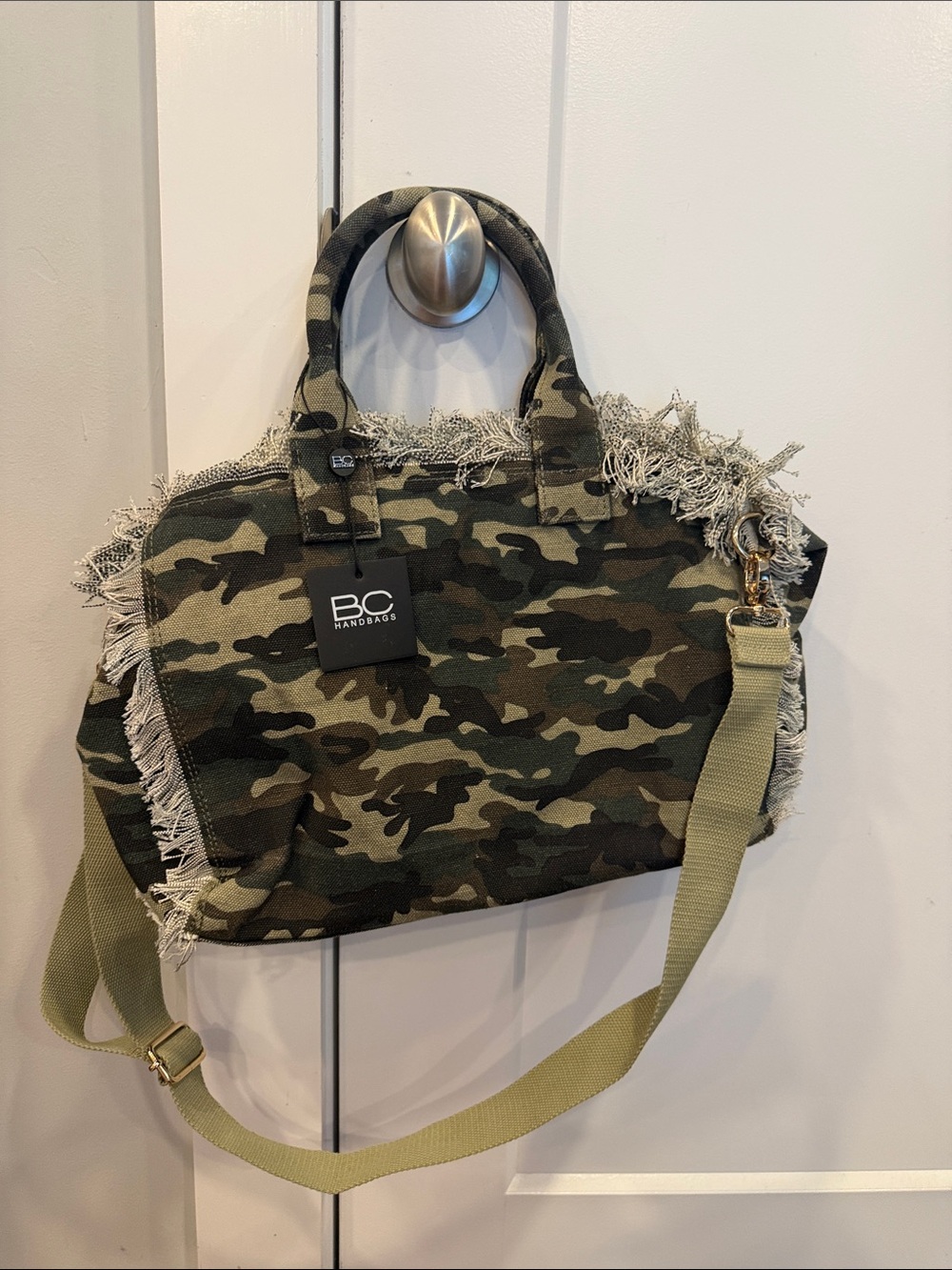 Camo Fringe Duffel Bag - Green Camo